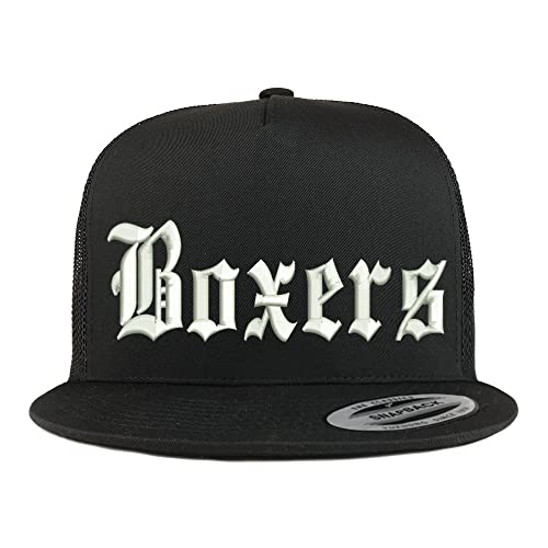 Trendy Apparel Shop Old English Boxers 5 Panel Flatbill Trucker Cap