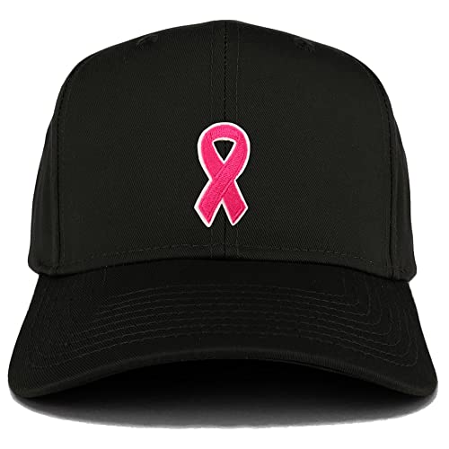 Trendy Apparel Shop Breast Cancer Awareness Pink Ribbon Patch Structured Baseball Cap