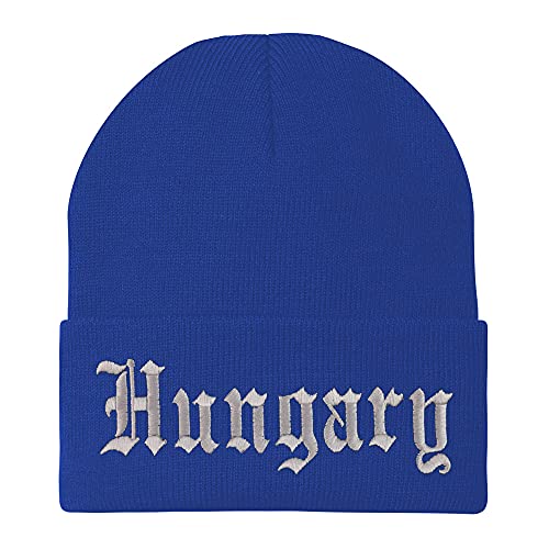 Trendy Apparel Shop Hungary Old English Embroidered Long Cuff Beanie