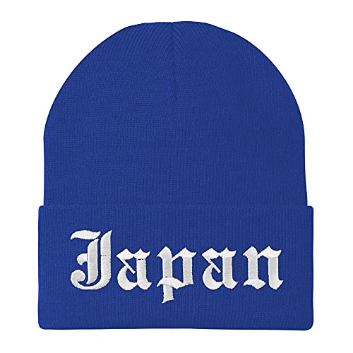Trendy Apparel Shop Japan Old English Embroidered Long Cuff Beanie