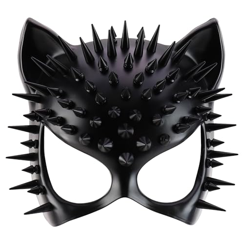 Trendy Apparel Shop Women's Steampunk Splike Cat Half Mask Costume Accessory