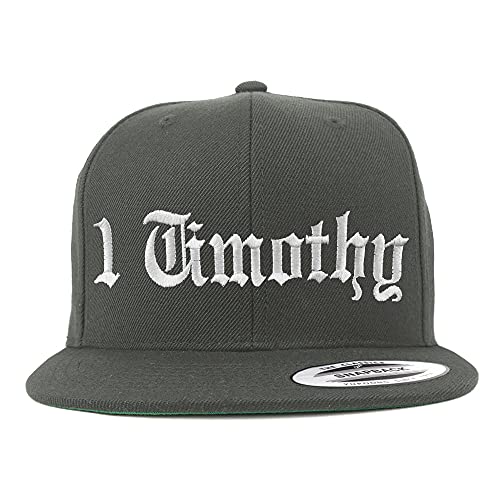 Trendy Apparel Shop 1 Timothy Old English Embroidered Flatbill Snapback