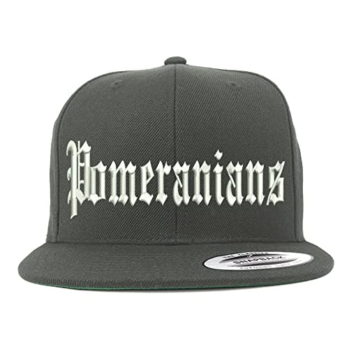 Trendy Apparel Shop Old English Pomeranians Embroidered Flatbill Snapback