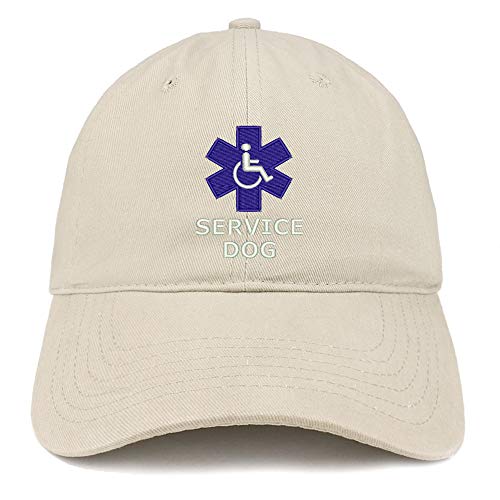 Trendy Apparel Shop Service Dog with Wheel Chair Embroidered Brushed Cap