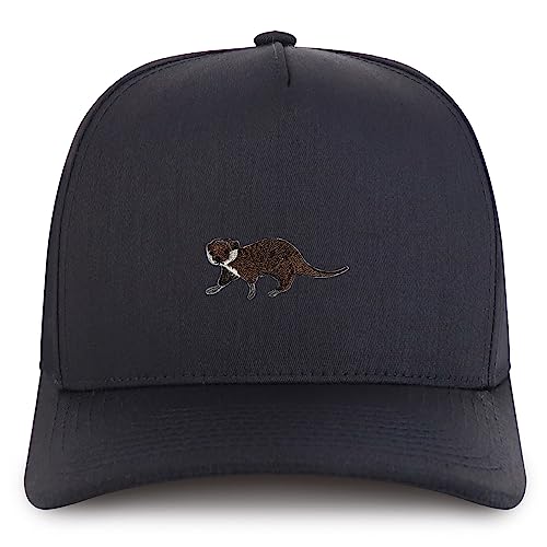 Trendy Apparel Shop Otter Embroidered Patch Structured 5 Panel Pro Style Baseball Cap