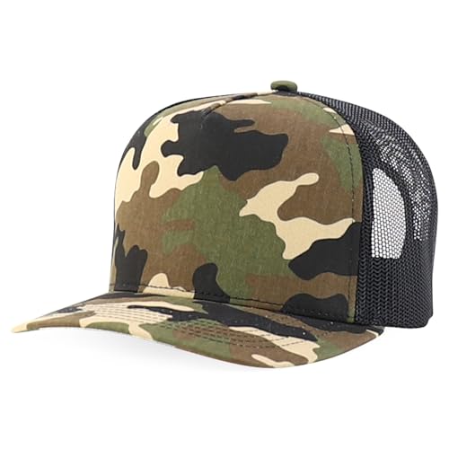 Trendy Apparel Shop 5 Panel Structured Trucker Cap with Mexico Flag Design Undervisor