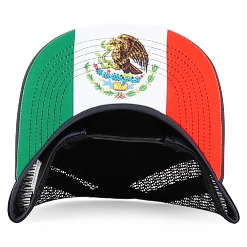 Trendy Apparel Shop 5 Panel Structured Trucker Cap with Mexico Flag Design Undervisor