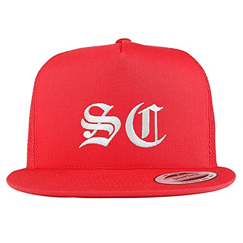 Trendy Apparel Shop South Carolina SC Old English 5 Panel Flatbill Trucker Cap