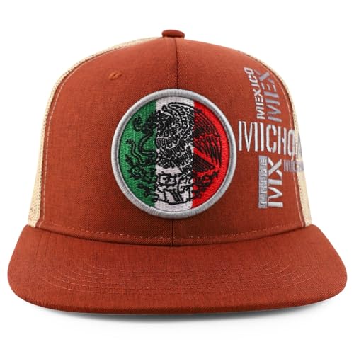 Trendy Apparel Shop Mexico Eagle Michoacan Embroidered Flatbill Snapback Cap