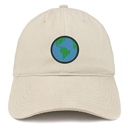 Trendy Apparel Shop Small Earth Embroidered Soft Crown 100% Brushed Cotton Cap