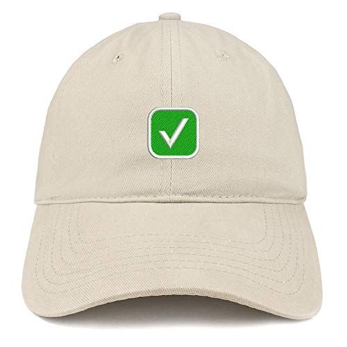 Trendy Apparel Shop Check Mark Embroidered Soft Crown Brushed Cotton Cap
