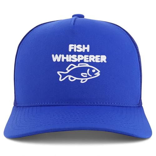 Trendy Apparel Shop Fish Whisperer Embroidered 5 Panel Snapback Trucker Cap