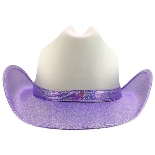 Trendy Apparel Shop Metalic Glitter Space Cowboy Cowgirl Hat