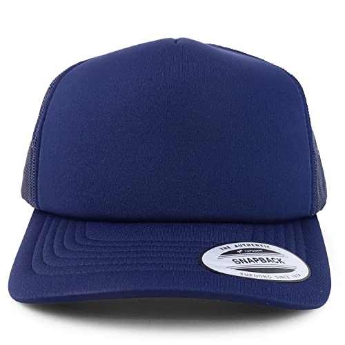 Trendy Apparel Shop XXL Oversize Curved Visor Foam Trucker Snapback Cap