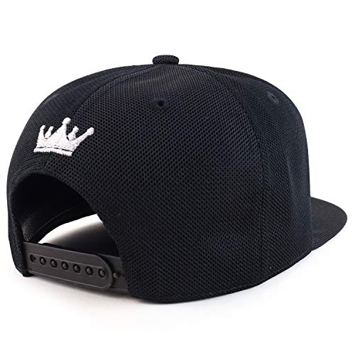 Trendy Apparel Shop King Queen Embroidered Micromesh Flatbill Baseball