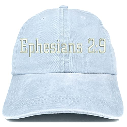 Trendy Apparel Shop Ephesians 2:9 Washed Pigment Dyed Baseball Cap