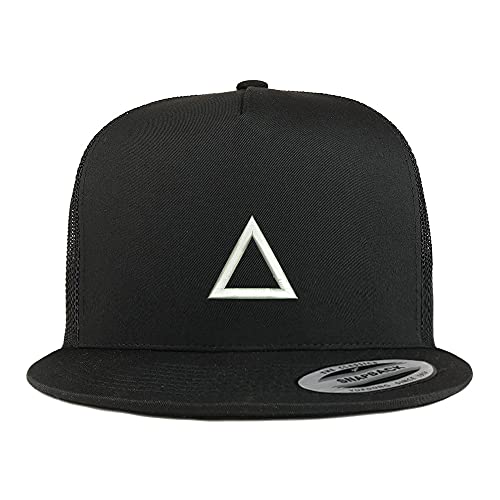 Trendy Apparel Shop Survival Game TV Korean Drama Triangle Logo 5 Panel Flatbill Trucker Cap
