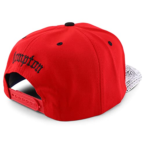 Trendy Apparel Shop Oversize XXL Old English Compton Embroidered Flatbill Snapback Baseball Cap