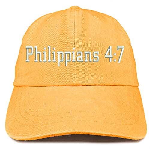 Trendy Apparel Shop Philippians 4:7 Washed Pigment Dyed Baseball Cap