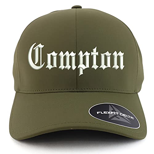 Trendy Apparel Shop Oversized XXL Compton City Old English Embroiderd Athletic Fitted Baseball Cap
