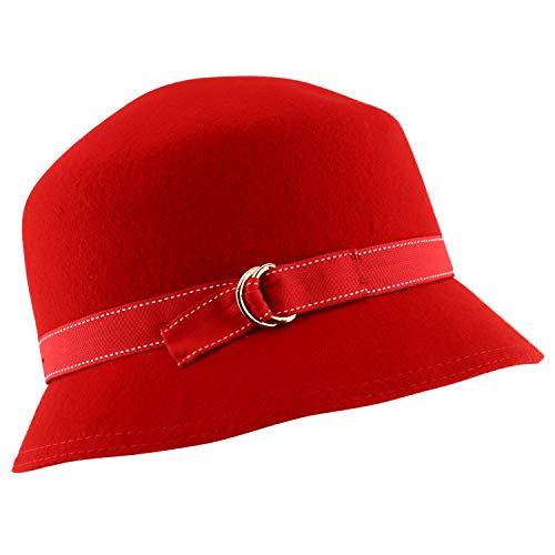 Trendy Apparel Shop Women's Buckle Banded Wool Fashion Bucket Hat