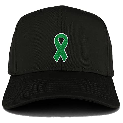 Trendy Apparel Shop Leukemia Awareness Green Ribbon Patch Structured Baseball Cap
