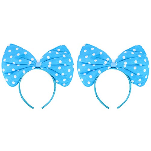 Trendy Apparel Shop Mouse Polka Dot Bow Ear Headband 2 Pack