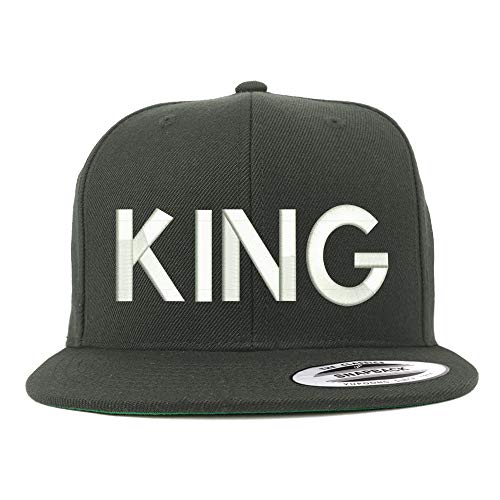 Trendy Apparel Shop Flexfit XXL King Embroidered Structured Flatbill Snapback Cap