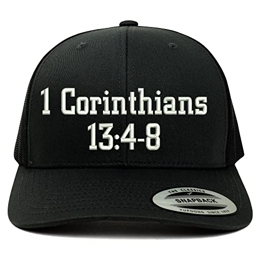 Trendy Apparel Shop 1 Corinthians 13:4-8 6 Panel Trucker Mesh Cap