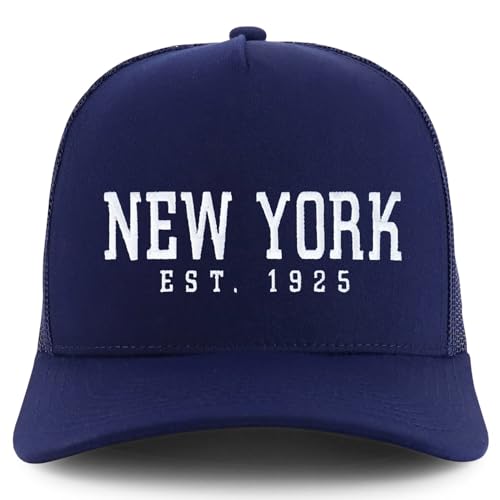 Trendy Apparel Shop New York Est.1925 Embroidered 5 Panel Snapback Trucker Cap