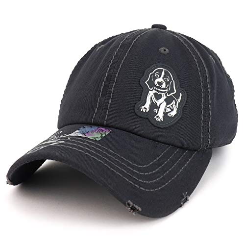 Trendy Apparel Shop Cocker Spaniel Dog High Frequency Patch Frayed Baseball Cap