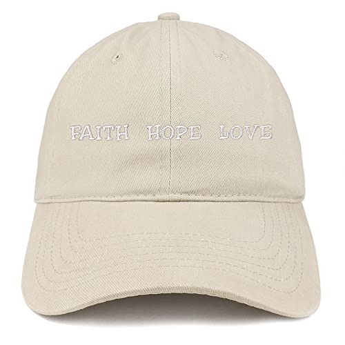 Trendy Apparel Shop Faith Hope Love Low Profile Soft Cotton Baseball Cap
