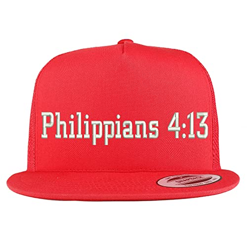 Trendy Apparel Shop Philippians 4:13 5 Panel Flatbill Trucker Cap
