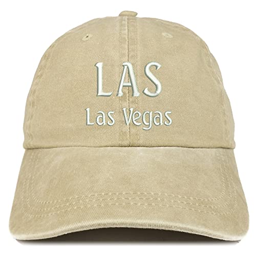Trendy Apparel Shop LAS Las Vegas Embroidered Pigment Dyed Washed Baseball Cap