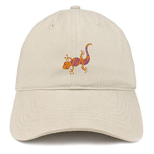 Trendy Apparel Shop Lizard Embroidered Soft Crown 100% Brushed Cotton Cap