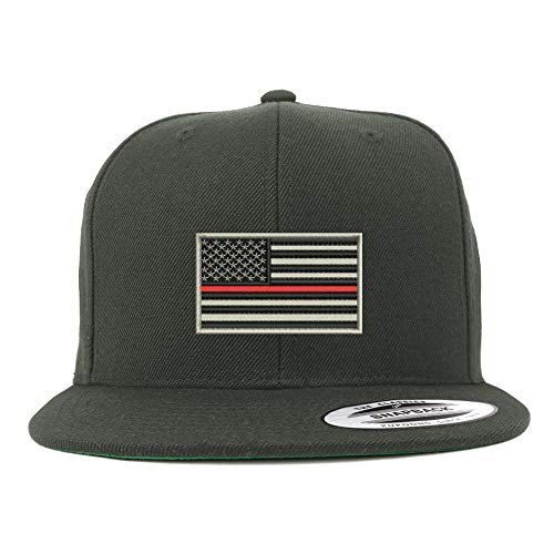 Trendy Apparel Shop Flexfit XXL USA TRL Flag Embroidered Structured Flatbill Snapback Cap