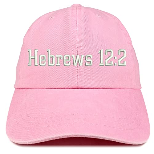 Trendy Apparel Shop Hebrews 12:2 Washed Pigment Dyed Baseball Cap