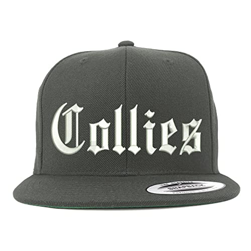 Trendy Apparel Shop Old English Collies Embroidered Flatbill Snapback