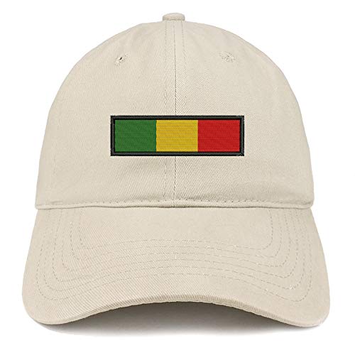Trendy Apparel Shop Africa Green Yellow RED Flag Embroidered Soft Crown 100% Brushed Cotton Cap