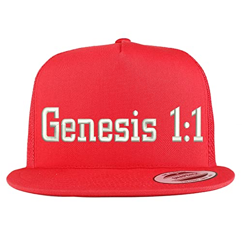Trendy Apparel Shop Genesis 1:1 5 Panel Flatbill Trucker Cap