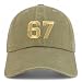 Trendy Apparel Shop Number 67 Gold Thread Embroidered Pigment Dyed Cotton Baseball Cap