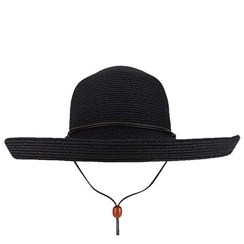 Trendy Apparel Shop UPF 50+ 4 Inch Kettle Brim Paper Braid Sun Hat with Cord