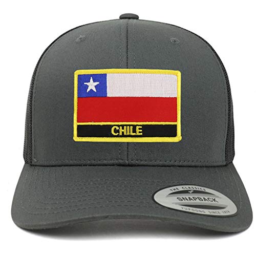 Trendy Apparel Shop Chile Flag Patch Retro Trucker Mesh Cap