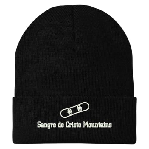 Trendy Apparel Shop Sangre de Cristo Mountains Snowboard Logo Embroidered Long Cuff Beanie