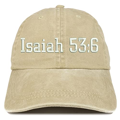 Trendy Apparel Shop Isaiah 53:6 Washed Pigment Dyed Baseball Cap