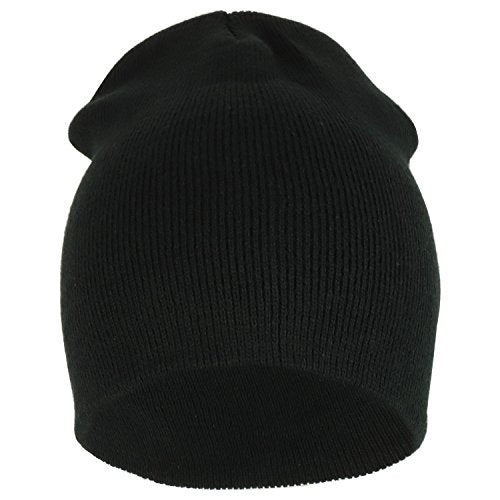 Trendy Apparel Shop Plain Short Winter Acrylic Knit Beanie