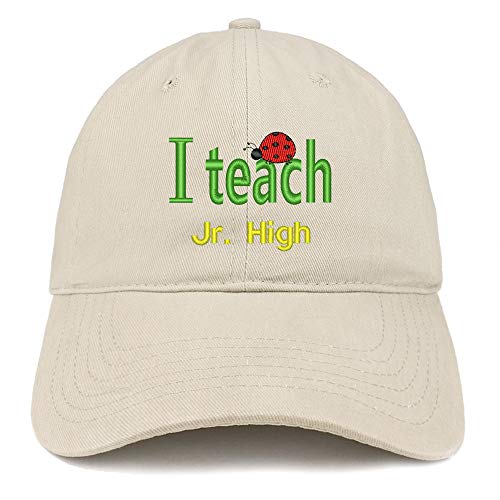 Trendy Apparel Shop I Teach Jr High Embroidered Soft Crown 100% Brushed Cotton Cap