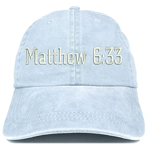 Trendy Apparel Shop Matthew 6:33 Washed Pigment Dyed Baseball Cap