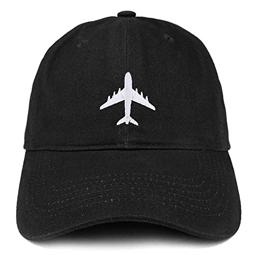 Trendy Apparel Shop Aircraft Jumbo Jet Embroidered Low Profile Soft Cotton Baseball Cap