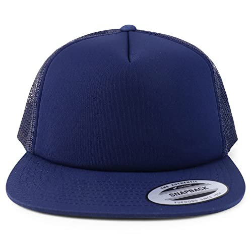 Trendy Apparel Shop XXL Oversize 5 Panel Foam Trucker Flatbill Snapback Cap